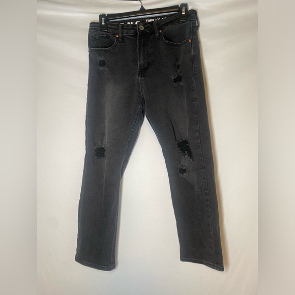 S.O.N.G of Style Black Distressed High Rise Jeans - Timeless Fit, Size 5/27 - Picture 2 of 6